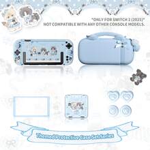 Cute Cat Protection Set For Switch2/Switch 2025/NS2, Detachable Protective Case, With 2 Cute PC Controller Caps, Storage Bag And Game Card Box, Tempered Glass Film, Game Accessories - View 2