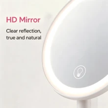 itel IMM-01 LED Makeup Mirror With Lights, Rechargeable Dimmable Desktop Vanity Mirror, 3-Level Brightness, USB Type-C Charging, 480-Min Long Battery Life, Cosmetic Mirror With Storage Base - White - View 7