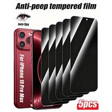 5pcs-[Premium Anti-Peeping]Full Coverage Adsorption Screen Protector Glass,Scratch-Resistant And Wear-Resistant, Rounded Corner Design For Comfortable Fit,Anti-Peeping Design For Visual Comfort, Always Protect Privacy, Suitable For Daily Use, Compatible With Iphone 18 Pro/18 Pro Max/17 Pro Max/17 Pro/17 Air/17/16 Pro Max/16/15 Pro Max/15/14/13/12/11 And Other Models.Tempered Glass - Black - View 29
