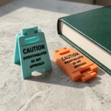 5/3/1pc Funny Mini Desktop Warning Sign Creative "Caution Do Not Approach" Text Small Stand Colorful Foldable Desktop Ornament Office Workstation Quirky Decoration Small Item Atmosphere Desktop Personalized Accessory - Signage - View 4