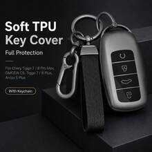 Soft TPU Car Remote Key Shell Compatible With Chery Tigo 7 8 Pro Max Omoda C5 Tigo 7 8 Plus Arrizo 5 Plus Key Fob Protector Accessory Car Accessories Women Keyring - B - View 1