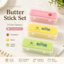1pc Crispy Butter Stick Squishy - Disposable Crispy Shell - Reusable Butter Stick Inside - Moldable Stress Relief Toy, Soft Sticky Texture, Office Desk Stress Relief Gift - Soft Squeezable Toy, Large Soft Stress Relief Toy, Ultra Slow Rebound Any Shape. Stress Relief Toy, Gift For Him, Pressure Relief Toy, Birthday Gift, Party Favor, Holiday Gift, Valentine's Day/Easter/Halloween/Christmas/New Year Gift - Perfect Gift - Multicolor - View 7