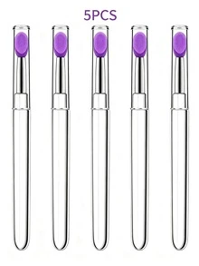 1/3/5/6/10/20pcs Multicolor Silicone Lip Brush With Dust‑Proof Cover, Transparent Handle Reusable Lip Mask Lipstick Applicator Portable Makeup Tool - Multicolor - View 31