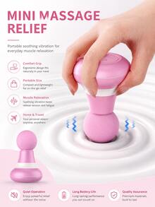 UKLISS Mini Massage Gun For Muscle Relaxation, Fascia Gun Home Use Vibrating Massage Device, Portable Fascia Massager - Pink - View 2