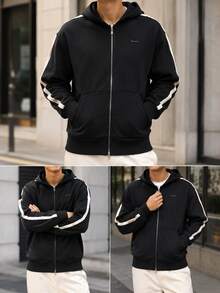 Under Armour Men's Sports Jacket Icon Heavy Rib FZ-BLK Jacket/Outerwear Knit Hooded Fitness Training Commute 6003937-001 - Black - View 4