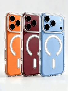 透明壓克力磁吸手機殼，夏季創意皮膚紋理磨砂保護殼，相容 iPhone 18 Pro Max 17 Pro Max 17 Pro 16 Pro Max 16 Pro 15 14 13 12 Pro Max Plus 11 13 16 17 系列 - 無色 - 查看 2