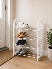 1pc 4-Tier Shoe Rack Storage Organizer - Freestanding Shoe Cabinet, Suitable For Closet, Entryway And Hallway - Easy Assembly And Space-Saving Stainless Steel Multi-Layer Simple Shoe Rack Storage Cabinet For Indoor Dorm Entrance Home Use, Stylish And Economical - Multicolor - View 4