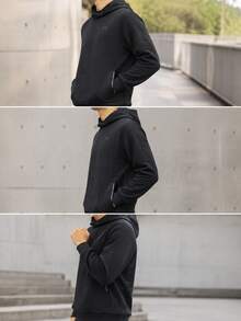 Under Armour Men's Sports Sweatshirt Unstoppable Flc Txtr Hdy-BLK Pullover Sweatshirt Loose Fit Urban Casual 6003867-001 - Black - View 3