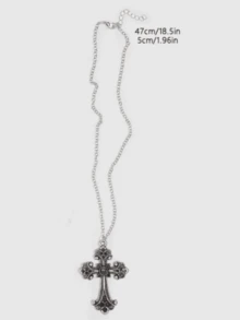 4pcs Cool Gothic Style Alloy Oil Drop Cross Spider Heart Pendant Necklace Suitable For Women Street Party Wear - Multicolor - View 10
