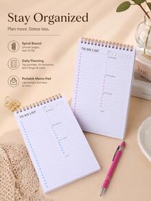 1PC TO-DO LIST Multi-Color Planner, Student Portable Stationery, For Class Notes, Office Records, Daily Schedules, Creative 4 Colors To Choose Notebook - Single Piece - View 8