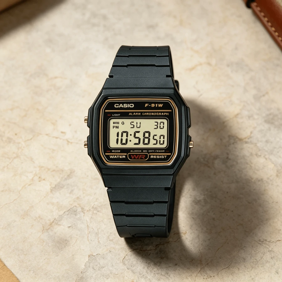 Casio 情侶石英手錶 - 黑色 - 查看 1