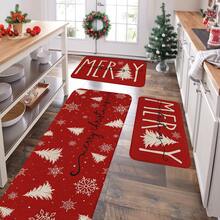 1/2/3 buah Keset Dapur Bertema Natal, Keset Dapur Flanel, Lembut, Nyaman, Menyerap, Anti Selip, Dengan Alas Anti Selip, Dapat Dicuci dengan Mesin, Cocok untuk Pintu Masuk, Ruang Tamu, Kamar Tidur, Dapur, Ruang Makan, Kamar Mandi, Ruang Cuci, Teras, dan Dekorasi Liburan, Keset Lantai Rumah Multifungsi, Keset Pintu Masuk, Karpet Dekoratif Natal - MultiWarna - View 4