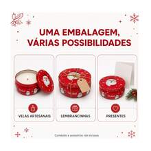 Kit 12 Latas Natalinas Para Velas Aromáticas E Lembrancinhas - sortidas - Visão 6