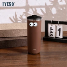 Tyeso 750ml Portable Stainless Steel French Press Coffee Tea Pot With Double-Wall Insulation, Filter, Outdoor Practical Cup With Eye Sticker - Multicolor - View 12