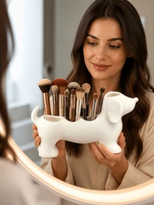 Cute And Simple Sausage Dog Shaped Bathroom Storage Box Toothbrush Rack - Sausage Dog Electric Toothbrush Rack Storage Rack, Also An Elegant Choice For Decorating Rooms, Bedrooms And Home - Multicolor - View 5