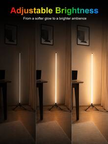 LED Floor Lamp, Festive Atmosphere Light With RGB Color-Changing Function, Corner Standing Lamp, Remote Control, Music Rhythm Sync And Dimmable, Perfect For Gaming Room, Home Party And Holiday Decor, Best Christmas Gift - Multi-color Light - View 6
