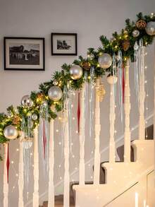 3000pcs Silver Christmas Tree Tinsel Foil Fringe Icicles- Christmas Tree Iridescent Tinsel Vintage Style Christmas Icicle Tinsel Strands Plastic Reflective Hanging Decorations For Christmas Tree, Window, Stair - Multicolor - View 3