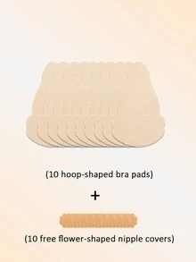 2pcs/20pcs Invisible Lift-Up Fashion Disposable Gourd-Shaped Sticker Set, (Includes 10pcs Floral Breast Stickers) Lightweight Stickers, Portable Body Decoration Accessories, Suitable For Dresses, Tank Tops, Parties, Events And Daily Wear. - Multi-color - View 15
