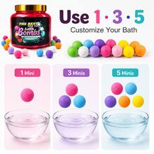 Set 150 Bom Mandi Mini, 3g per Bom, Bom Mandi Aneka Warna, Bola Mandi Kecil dalam Toples Penyimpanan, Set Waktu Mandi Multi-Warna untuk Hadiah Ulang Tahun, Natal, Hari Valentine, dan Hari Raya, Pengiriman Acak - 150 PCS - View 3