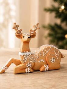 Handmade Reindeer Sculpture, Christmas Themed Reindeer Decor, Suitable For Fireplace Mantel, Bookshelf Or Desk, Perfect For Home Or Office Display - A - View 5