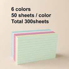 300PCS 6-Color Pastel Lined Sticky Notes, 6 Pads 50 Sheets Each, Writable Repositionable Self-Adhesive Note Pads For Study, Reading, Reminders, To-Do Lists, Planner, Notebook, School, Office & Home Supplies,Back To School Season - one-size - View 14
