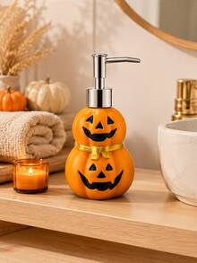 Halloween-Themed Resin Soap Dispenser, Ghost Pumpkin-Shaped Lotion Pump Bottle, Refillable Decorative Hand Soap Container, Suitable For Bathroom Vanity And Fall/Thanksgiving Holiday Table Decoration. - Multicolor - View 7
