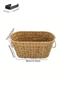 Handwoven Toilet Paper Holder, Faux Rattan Storage Basket, Waterproof Storage Basket, Bathroom Storage Rack, Toilet Paper Holder, No Assembly Required - Multicolor - View 11