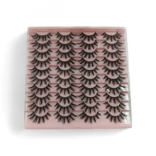 20 Pairs Russian Style D-Curl Natural Faux Mink Eyelashes, Cat Eye Long Tail Dense Fluffy False Eyelash Set - Multicolor - View 9