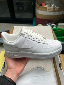 Nike Air Force 1 White Sneakers – Classic Low-Top Shoes For Everyday Wear - White - View 8