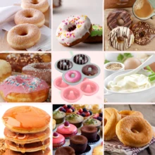 1/2PCS Air Fryer 4-Cavity Donut Silicone Mold, Home Baking Small Cake Mold, Compatible With Air Fryer And Oven, Can Make Donuts, Chocolate, Pudding, Small Snacks. Soft Non-Stick Material, Easy To Demold, Dishwasher , Easy To Clean And Store. Can Make 4 Donuts At Once, Round And Beautiful Shape, Homemade Breakfast, Afternoon Tea Dessert, Can Be Used Frozen, Beginner Friendly, Multi-Functional Kitchen Baking Tool, Homemade Dessert, Simple And Easy To Use Silicone Mold. - View 7