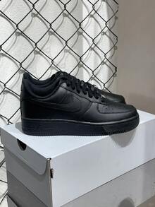 Nike Air Force 1 Low – Classic White And Black Sneakers For Men And Women - Black - View 3