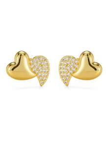 1 Pair Small Minimalist Fashion Versatile Heart-Shaped Women's Jewelry Earrings, Niche Design High-End Earrings - Heart Earrings - View 5