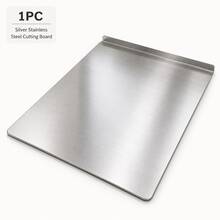 1-Piece Luxury Stainless Steel Silver Chopping Board, Durable And Mold-Resistant, Kitchen Gadget, Suitable For Home Chefs And Cooking Enthusiasts, For Cutting Meat, Cheese, Bread, Vegetables, And Fruits, Gift - Gold - View 5