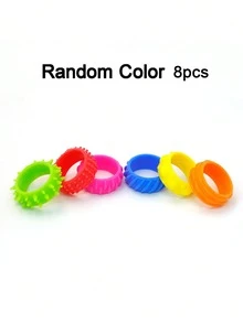 Colorful Finger Pressure Massage Ring, Finger Tip Massager With Spring Coil Design; Ideal Hand Massage Tool, Gift And Health Accessory - Multicolor - View 8