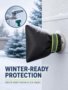 1 Outdoor Faucet Covers For Winter - Pro 6.7" W X 8.3" H Outdoor Water Faucet Cover Socks For Winter Freeze Protection Pipe Insulation Reusable Waterproof Insulated Spigot Backflow Cover,Black - Multicolor - View 7