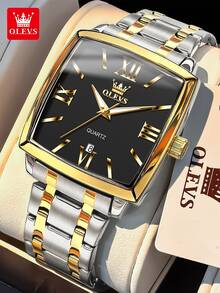 OLEVS 2969 Men Watch Business Original Brand Waterproof Luminous Quartz Watch Large Dial Automatic Date Square Watch - One Size - View 11