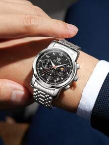 OLEVS 2983 Men Watch Original Moon Phase Quartz Watch Waterproof Luminous Date Watches For Man Gifts Casual Fashion Relo - One Size - View 8