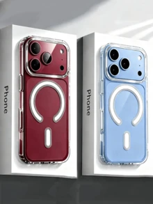 透明壓克力磁吸手機殼，夏季創意皮膚紋理磨砂保護殼，相容 iPhone 18 Pro Max 17 Pro Max 17 Pro 16 Pro Max 16 Pro 15 14 13 12 Pro Max Plus 11 13 16 17 系列 - 無色 - 查看 1