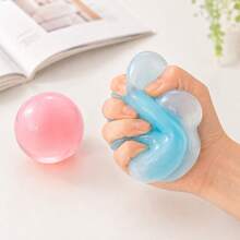 Transparent Crystal Ball Soft Squeeze Toy, Soft Jelly Touch, Pink & Blue Dual Color, Slow Rebound Or Non-Rebound Options, Office Desk Fidget Toy - Multicolor - View 9