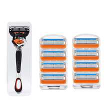 Men's Manual Razor, 5-Layer Sharp Blades, Flexible Rotating Handle, Portable Non-Irritating Shaving Razor, Suitable For Daily Travel And Home Use, Durable Replaceable Blade Head, Skin-Friendly Smooth Shaving Tool - 5-blade Model - View 15