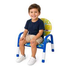 Kit 2 Cadeirinha Infantil Menino Menina Com Encosto Assento Confortável Reforçada - Azul - Visão 5