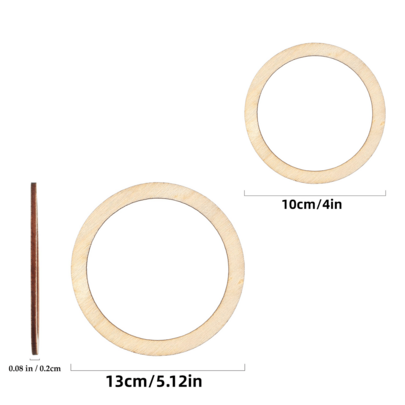 12/24pcs Multi-Size Hollow Wooden Rounds - Lightweight Blank Wooden Rings, Suitable For DIY Jewelry, Scrapbooking And Rustic Party Decor, Perfect For Craft Projects