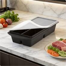 1 Silicone Food Storage Container With Lid, 2/4/6 Cup Broth Storage Container, Ice Cube Tray, For Freezing Soup, Sauces, Broth, And Leftovers, Easy Release, Convenient Meal Prep Container - Black - View 6