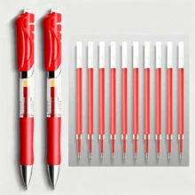 12pcs Large Capacity Red Ballpoint Pens, Designed For Teachers And Educators - 0.5mm Quick-Dry Smooth Soft Grip Design, Suitable For Teacher's Red Grading Pens And Office Supplies, Red Ink/Large Capacity Neutral Pens, Ergonomic Pen Design, Perfect For Note-Taking And Writing, Ideal Office And Study Supplies, Birthday, Christmas, Halloween, Valentine's Day, New Year, And Friend Gifts! Easter Gifts - 12pcs/Set - View 6