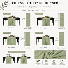 6 Pack Sage Green Cheesecloth Table Runner, Gauze Table Runner, Boho Rustic Sheer Cheese Cloth Fabric Runner, Elegant Table Decor For Wedding, Party, Bridal Shower, Baby Shower, Birthday, Farmhouse Dining Table, Outdoor Events And Home Decor - A - View 2