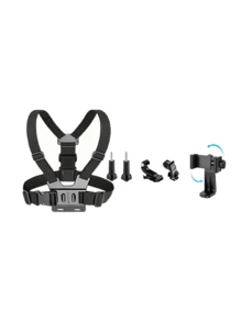 Outdoor Sports Camera Chest Strap, Universal Adjustable Chest Support, POV Perspective Chest Mount, Phone Live Streaming Chest Support, Body Fixing Device With Backplate, Dual Locking Design And Safety Buckle. Suitable For Cycling, Kayaking, Running, Video Live Streaming, Extreme Sports Camera Mounting, First-Person Perspective Cycling Shooting Accessory, Easy Installation, Perfect Gift For Cycling Photography Enthusiasts, Extreme Sports Phone Mount - Black - View 10