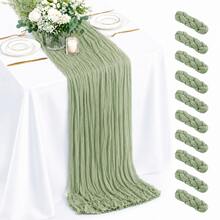 6 Pack Sage Green Cheesecloth Table Runner, Gauze Table Runner, Boho Rustic Sheer Cheese Cloth Fabric Runner, Elegant Table Decor For Wedding, Party, Bridal Shower, Baby Shower, Birthday, Farmhouse Dining Table, Outdoor Events And Home Decor - A - View 24