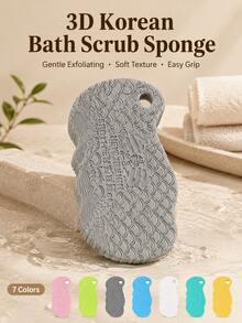 Fish Scale Texture Exfoliating Bath Sponge, 3D Textured Body Brush, Soft Reusable Dead Skin Remover, Quick-Dry Bath Sponge With Hanging Hole, Deep Cleansing Shower Accessory, Suitable For Men And Women - Multicolor - View 8