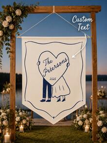Personalized Wedding Banner With Custom Name & Date, Custom Couple Hanging Sign, Wedding Reception Decor, Anniversary Gift, Holiday Gift - Multicolor - View 7