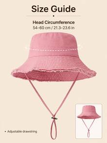 Women's Drawstring Bucket Hat With Adjustable Chin Strap, Soft Material, Windproof & Fashionable, Suitable For Travel, Beach, Vacation And Daily Casual Wear, Perfect Birthday Or Christmas Gift For Girlfriend - Multicolor - View 10